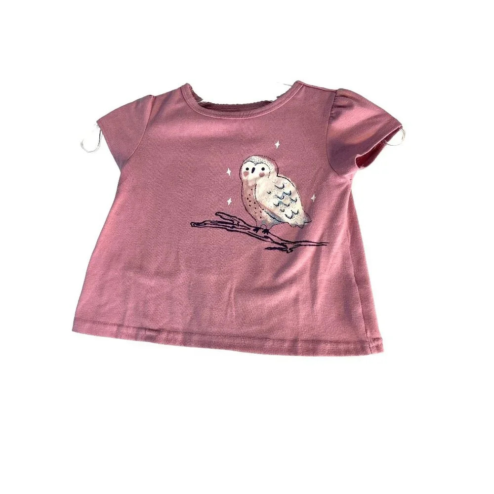 Carters Toddler Girls Graphic Owl Tee Purple Size 3T